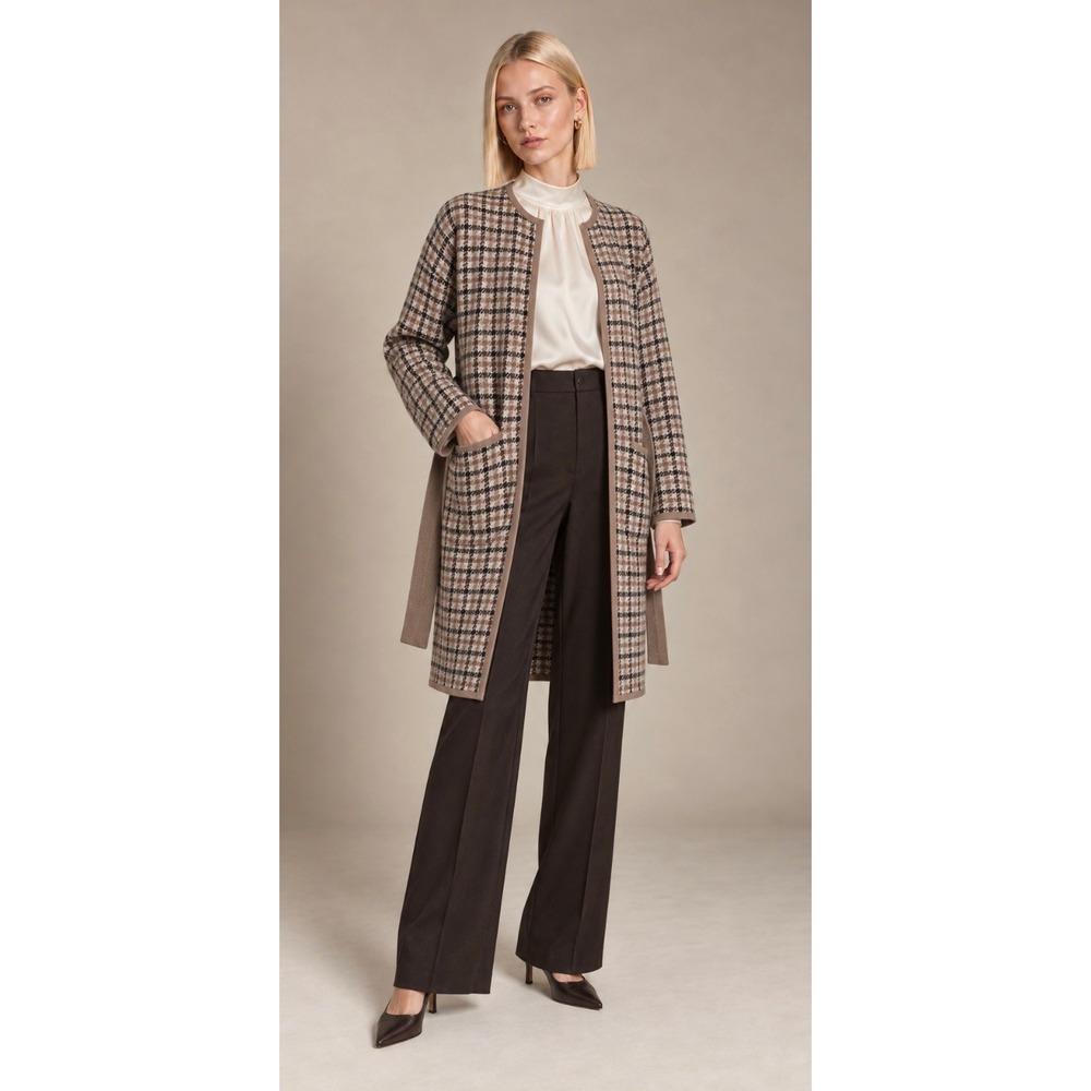Weekend Max Mara Cipria Plaid Wool Alpaca Belted Coat Size M